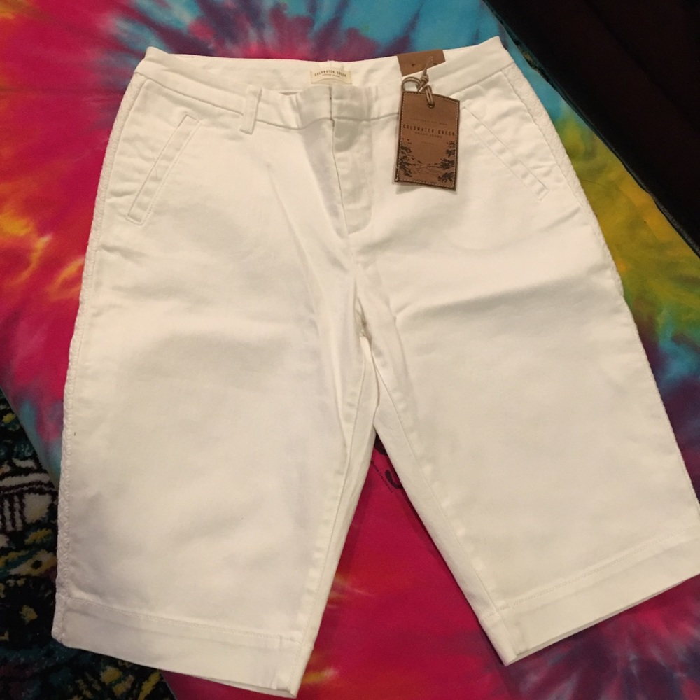 Coldwater Creek White Denim Shorts NWT